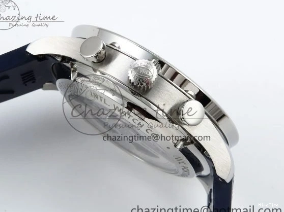 MIROTIME 0412 Casual Portuguese Chrono IW3716 Z+F 1:1 Best Edition White Dial on Blue Rubber Strap A 7016